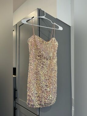 Lulu's Iridescent Sequin Mini Dress